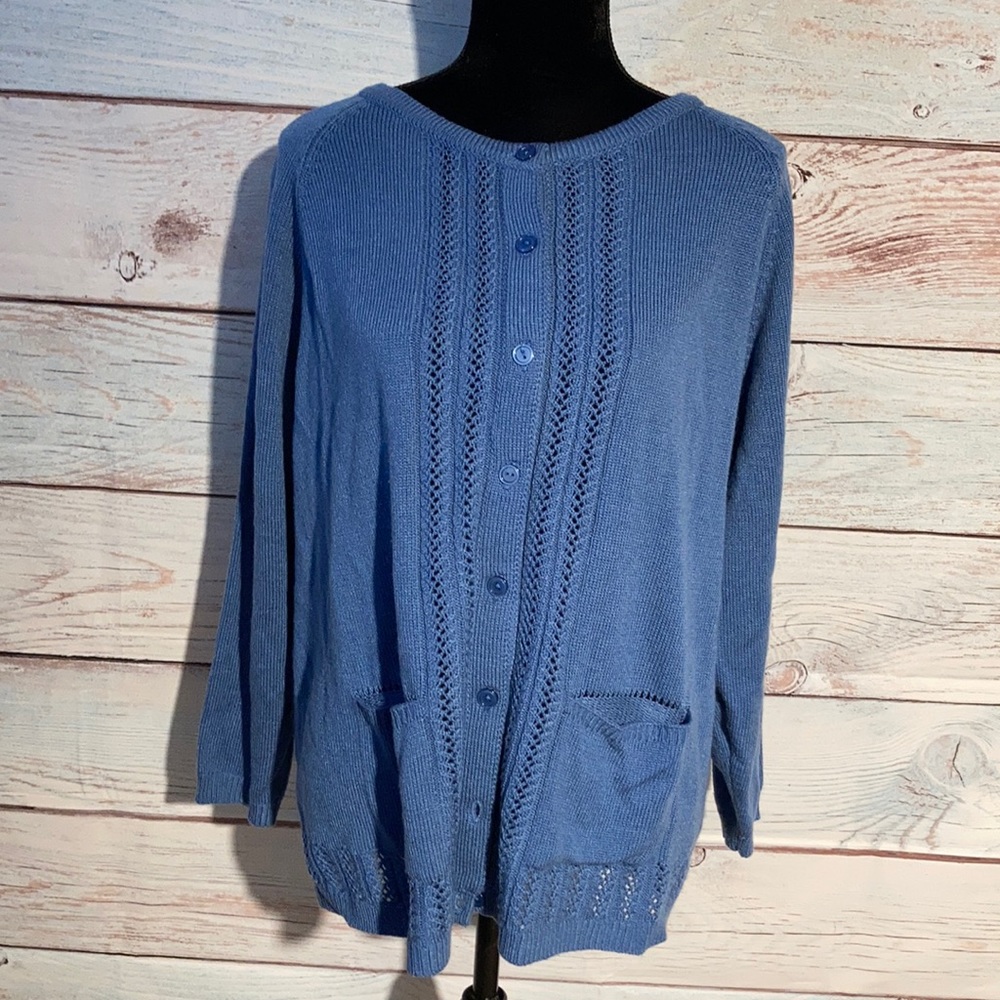 3X National 100% acrylic button down cardigan.